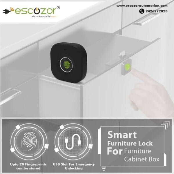 Escozor® Smart DIY Wooden Furniture Digital Keyless Lock for Home - Image 3