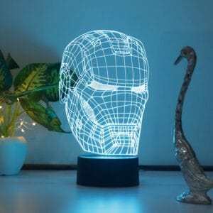 starLaser 3D Illusion Iron Man 534 Acrylic Led Lamp With 7 Color Changing Light And 3 Lighting Moods