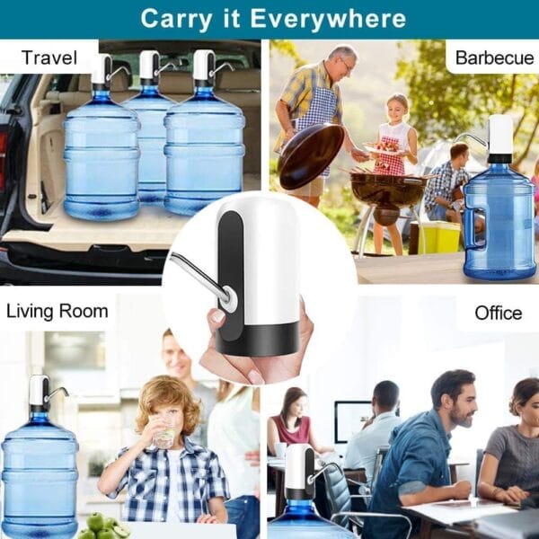 Konquer Times KTS Automatic Wireless Water Can Dispenser Pump for 20 Litre Bottle Can, White/Black - Image 6